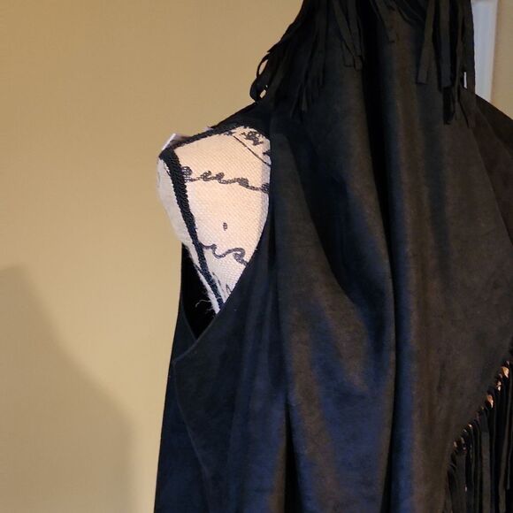 NWOT Fringe Jacket, Lightweight, Black, One Size - Picture 6 of 6